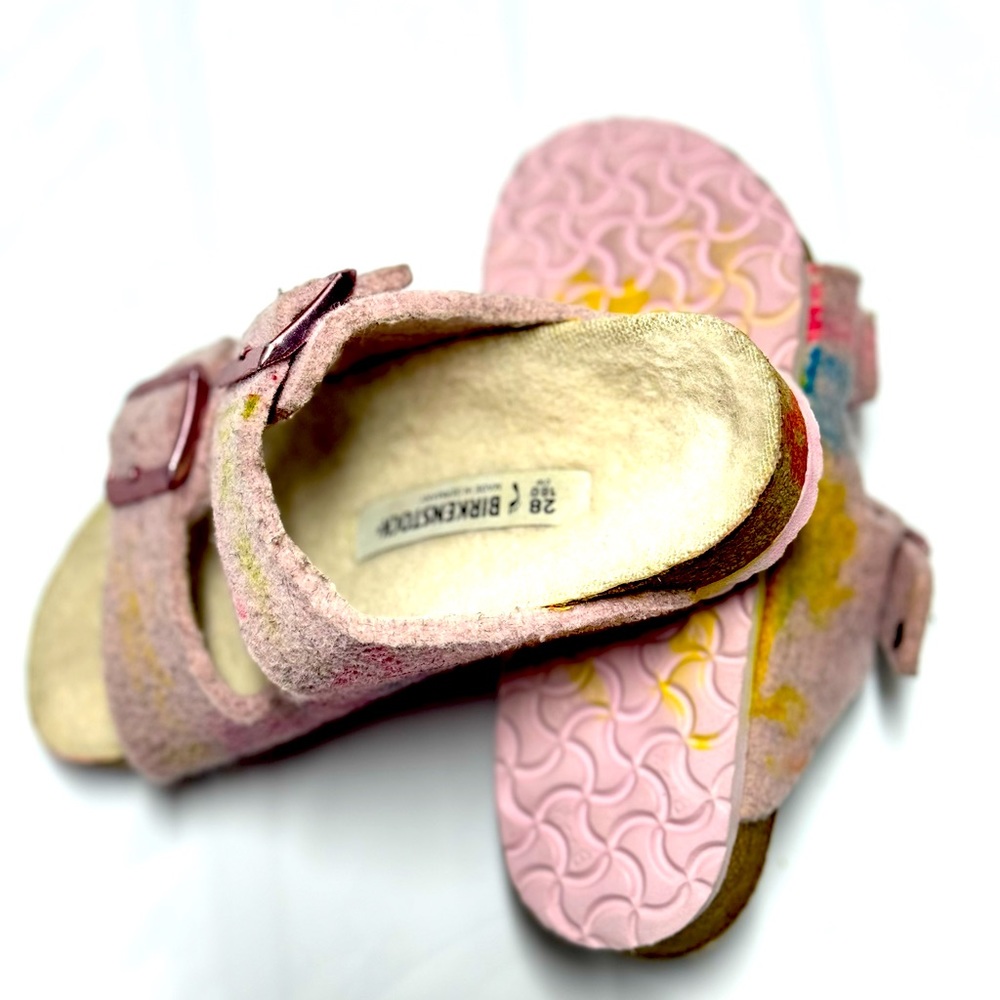 BIRKENSTOCK GIRLS ARIZONA RIVET WOOL FELT SANDALS